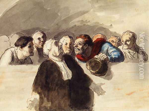 The Defense Attorney Oil Painting - Honore Daumier
