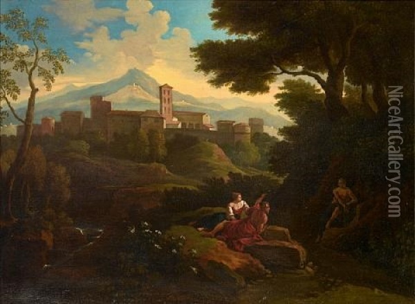 The Abbey Of San Nilo At Grottaferrata Oil Painting - Jan Frans van Bloemen