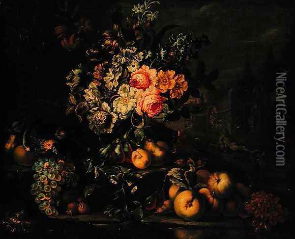 Flowers and Fruit Oil Painting - Franz Werner von Tamm