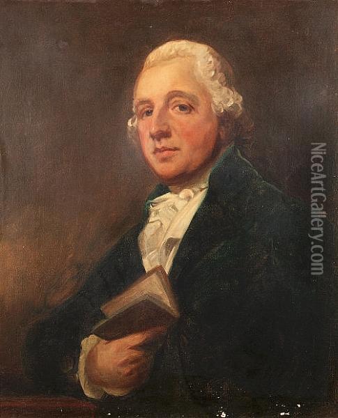 Portrait Half-length, Of A Gentleman, Said To Be Edward Taylor Oil Painting - George Romney