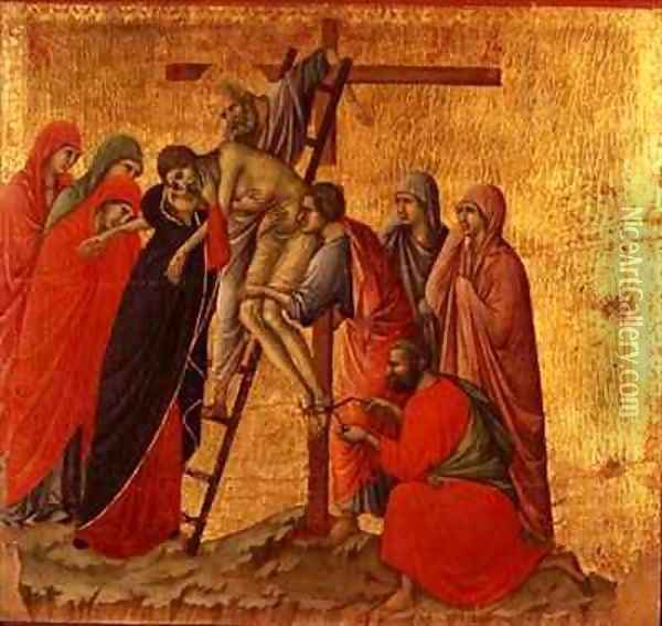 Maesta Descent from the Cross Oil Painting - Buoninsegna Duccio di