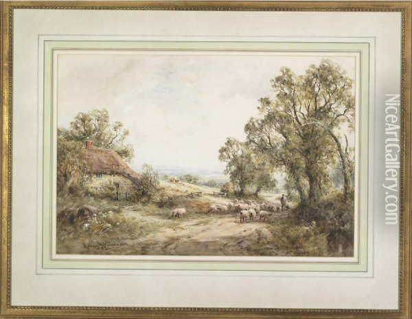 View Near Pulborn, Sussex Oil Painting - Henry John Kinniard