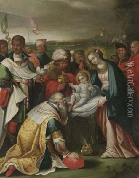 The Adoration Of The Magi Oil Painting - Frans II Francken