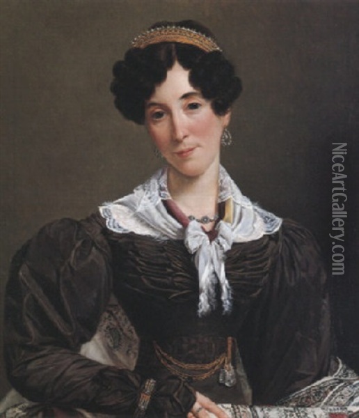 Portrait De Victoire Du Bois Oil Painting - Jean Henri de Coene