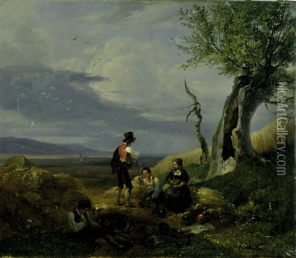 Die Rast Der Schnitter Oil Painting - Franz Reinhold