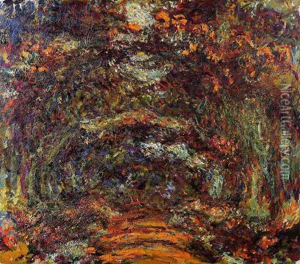 The Path Under The Rose Arches Giverny Oil Painting - Claude Oscar Monet