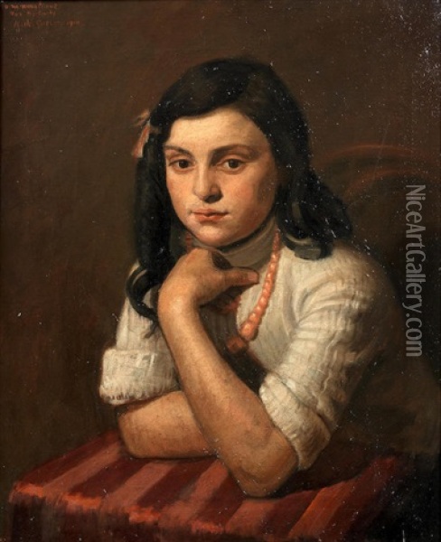 Portrait Of May Berlinsky Oil Painting - Mark Gertler