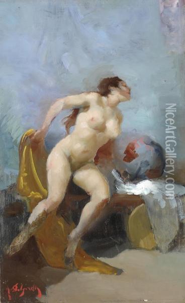 Nudo Di Donna Oil Painting - Alfredo Del Sordo
