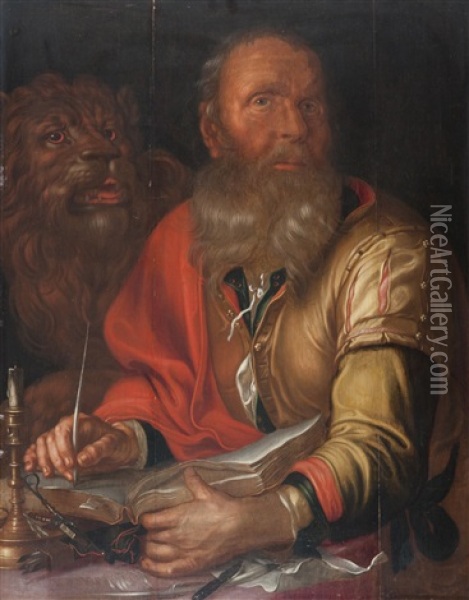 Saint Marc Oil Painting - Joachim Anthonisz Wtewael