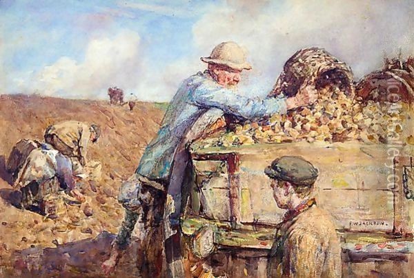 Potato Gathering Oil Painting - Frederick William Jackson