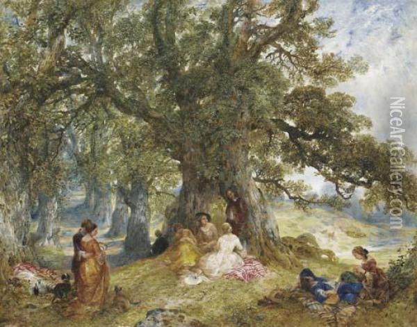 Fete Champetre Oil Painting - Alfred Joseph Woolmer