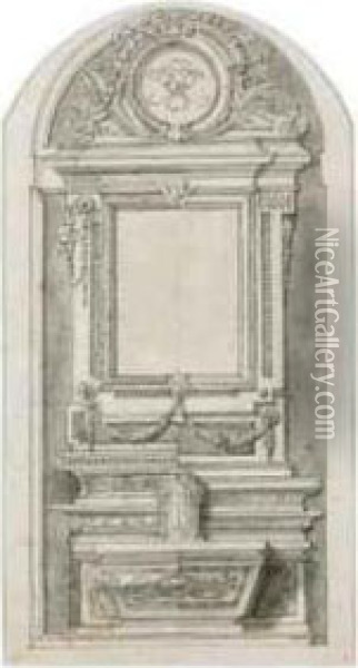 A Design For A Tomb Oil Painting - Mauro Antonio Tesi