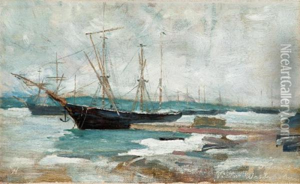 Vinter Scene From Aland Islands Oil Painting - Victor Westerholm