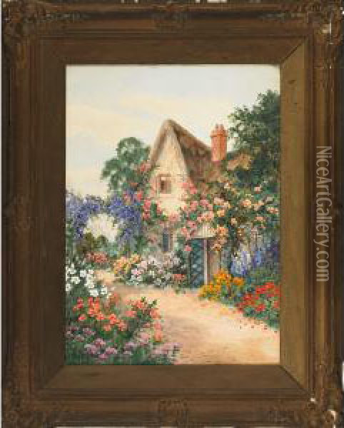 A Rose Garden Oil Painting - Joseph Halford Ross