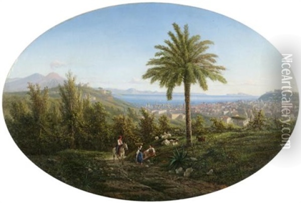 Blick Auf Neapel Oil Painting - Achille Solari