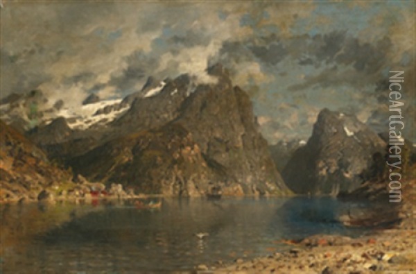 Vestlandsfjord Oil Painting - Adelsteen Normann