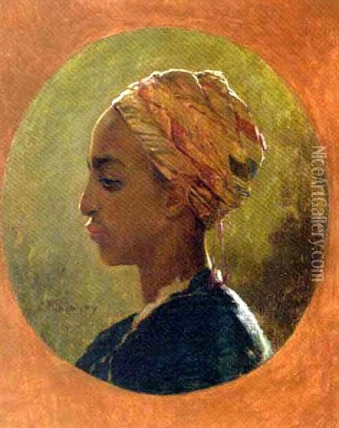 Portrait Of A Moroccan Woman Oil Painting - Konstantin Egorovich Makovsky