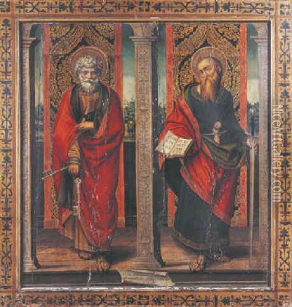 Saint Pierre, Saint Paul Oil Painting - Girolamo Giovenone