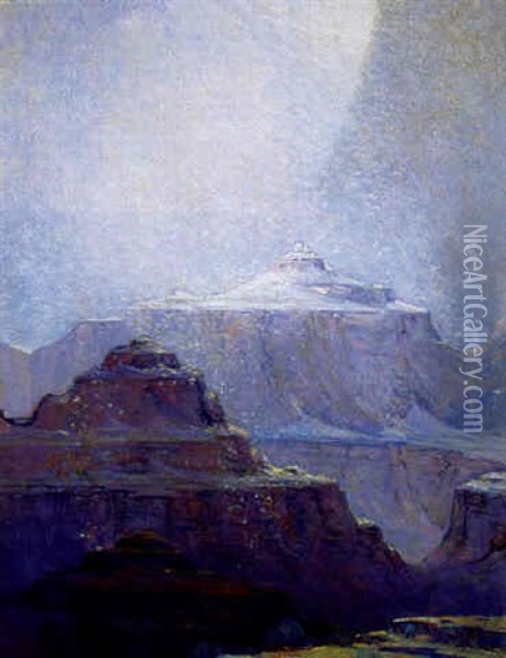 Grand Canyon In Winter Oil Painting - Dawson Dawson-Watson