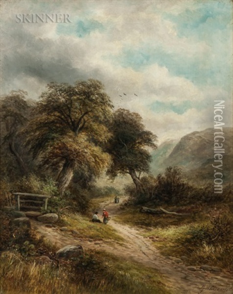 Lane At Aber, N. Wales Oil Painting - George Henry Clements