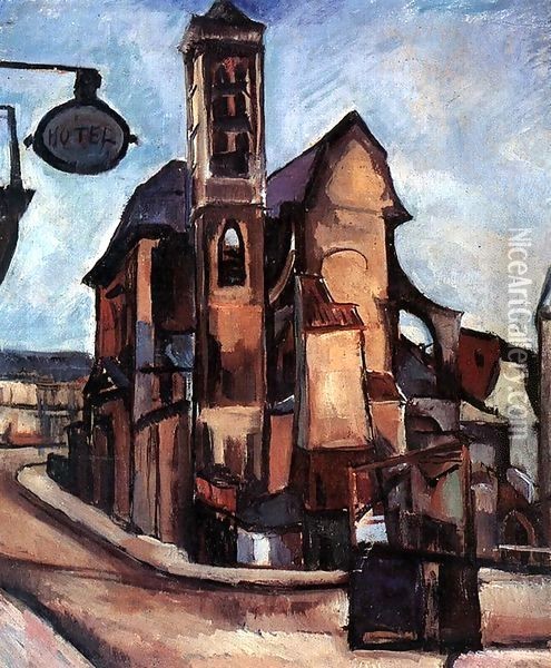 Church in Paris 1926 Oil Painting - Tibor Duray