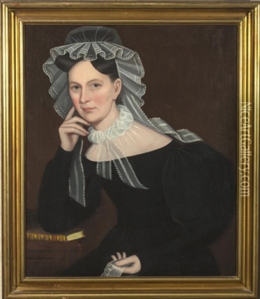 Portrait Of Elizabeth Hardenbergh Dewitt Oil Painting - Ammi Phillips