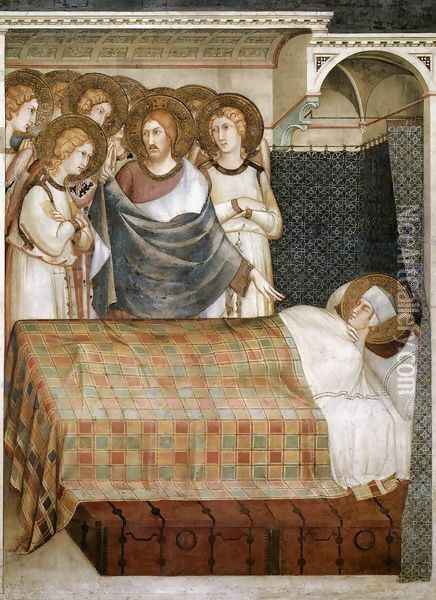 The Dream of St. Martin (scene 2) 1312-17 Oil Painting - Louis de Silvestre