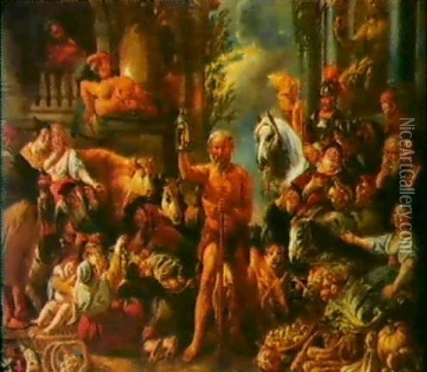 Diogenes Auf Der Suche Nach Einem Menschen Oil Painting - Jacob Jordaens