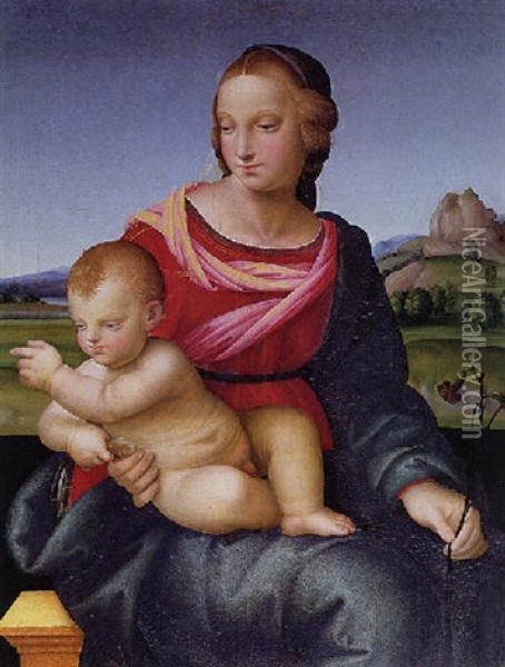 Madonna And Child Oil Painting - Domenico di Paride Alfani