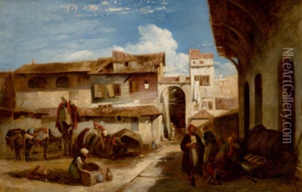 Middle Eastern Scene Oil Painting - William James Mueller