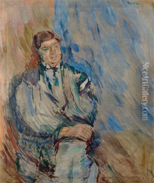 Portrait Of Sven Elvestad Oil Painting - Ludvig Peter Karsten