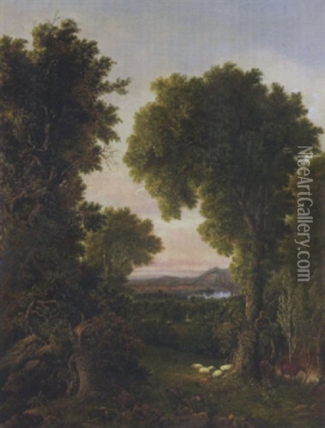 Landscape In April Oil Painting - William Mason Brown