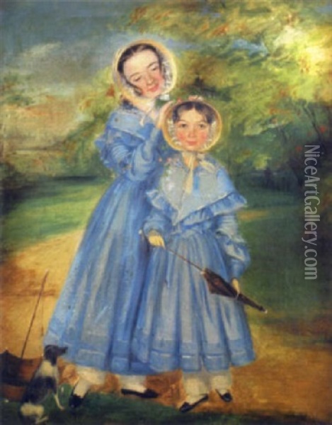 Sisters Oil Painting - Samuel Cousins