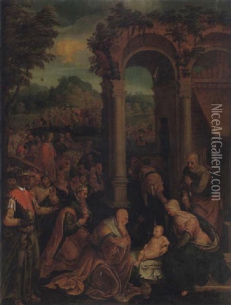 Konungarnas Tillbedjan Oil Painting - Benvenuto Tisi da Garofalo