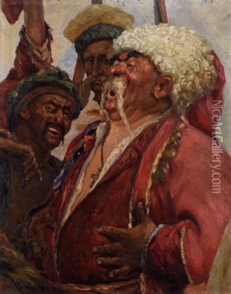 Zaporoszy (study) Oil Painting - Ilya Repin