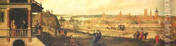 Panorama of Gdansk from Biskupia Gorka Oil Painting - Jan Krieg
