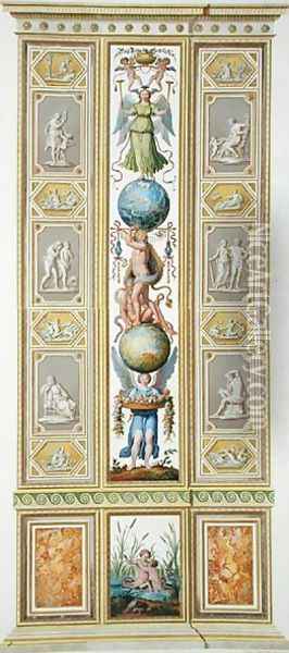 Panel from the Raphael Loggia at the Vatican, from Delle Loggie di Rafaele nel Vaticano, engraved by Giovanni Volpato 1735-1803, 1776, published c.1777 Oil Painting - Taurinensis, Ludovicus Tesio
