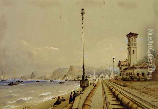 View of the Atmospheric Railway at Dawlish Oil Painting - Nicholas Condy