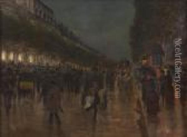 Parigi Di Notte Oil Painting - Pietro Scoppetta