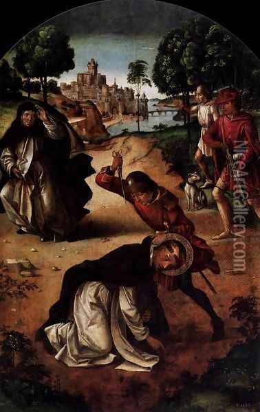 The Death of Saint Peter Martyr Oil Painting - Pedro Berruguette