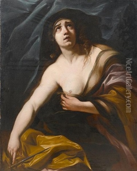 Lucretia Oil Painting - Giovanni Battista Beinaschi