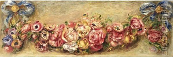 Guirlande De Roses Oil Painting - Pierre Auguste Renoir