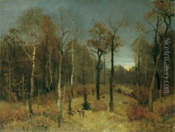 Herbstliche Waldlandschaft Oil Painting - Karl Buchholz