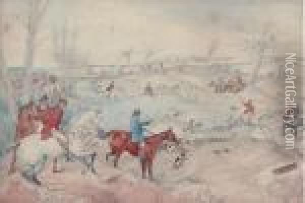 The Chase; And Five Companion Watercolors Oil Painting - Henry Thomas Alken