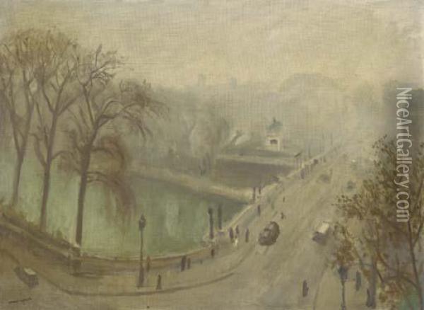 Le Pont Neuf Dans La Brume Oil Painting - Albert Marquet