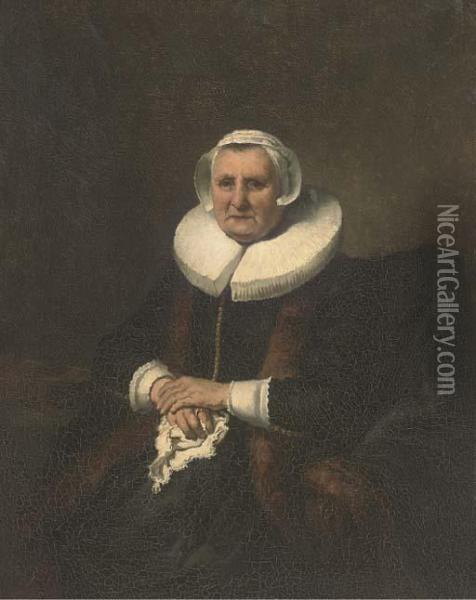 Portrait Of Elisabeth Jacobsdr. Bas Oil Painting - Ferdinand Bol