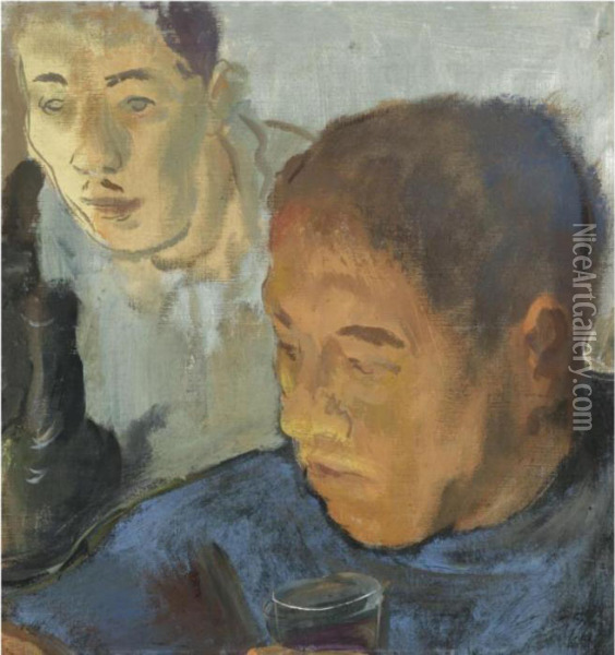 Double Portrait Oil Painting - Alexander Evgenievich Yakovlev