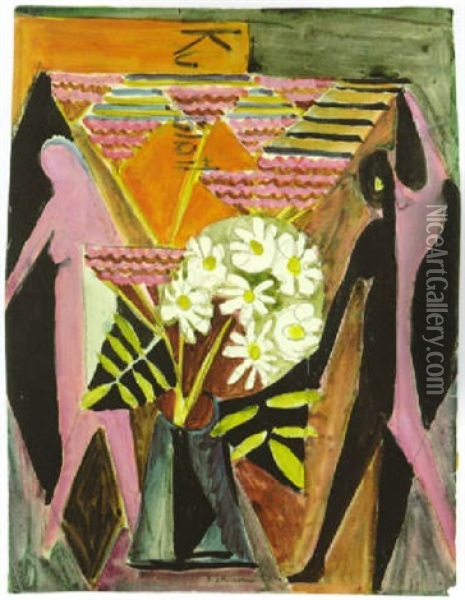Blumen Und Figuren Oil Painting - Ernst Ludwig Kirchner