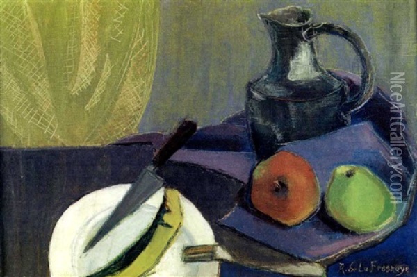 Stillleben Mit Melone, Apfeln Und Henkelkrug Oil Painting - Roger de La Fresnaye