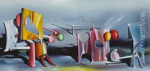 Reply to Red Oil Painting - Yves Tanguy